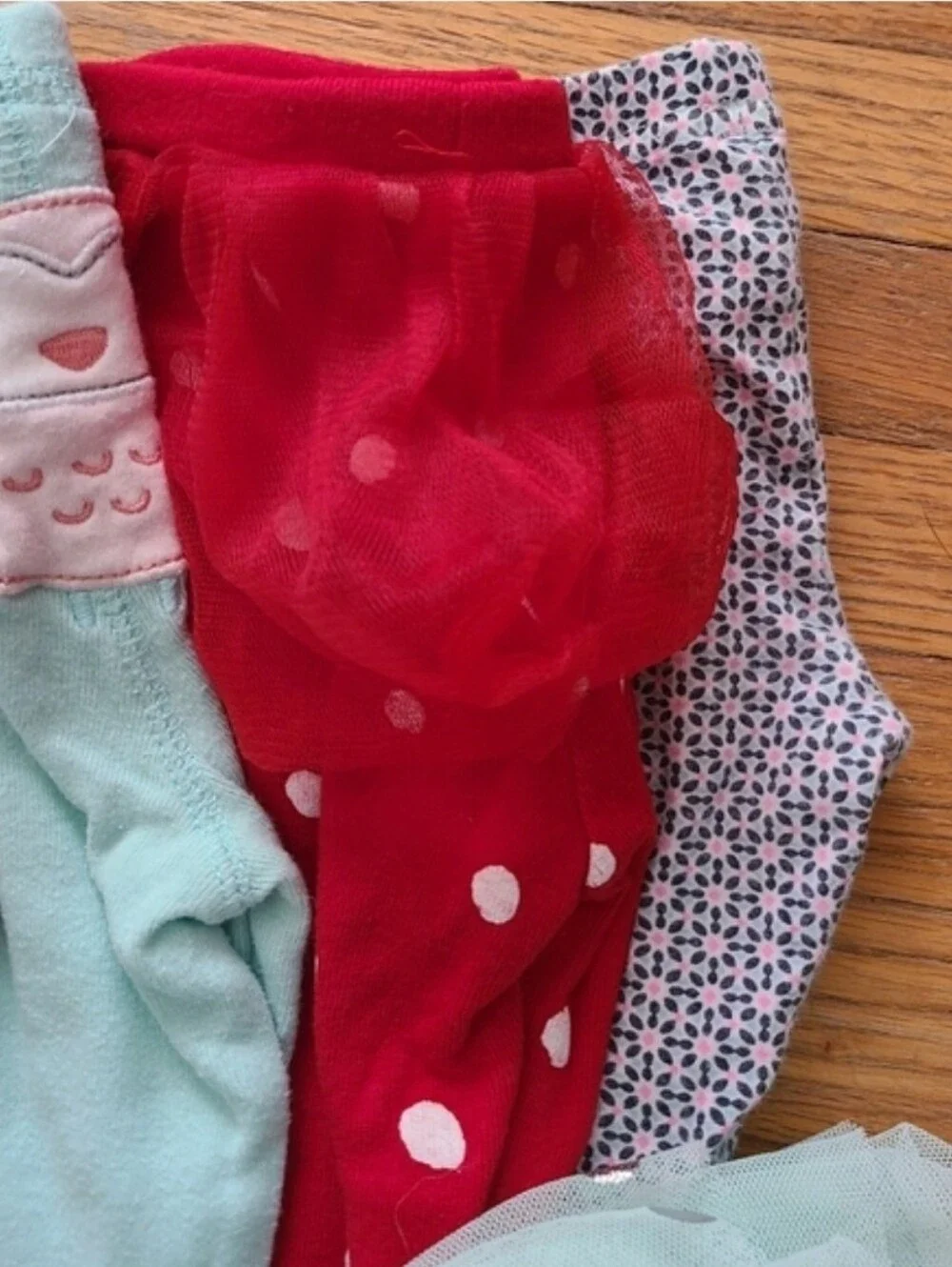 bundle of baby girl bottoms, 6 months